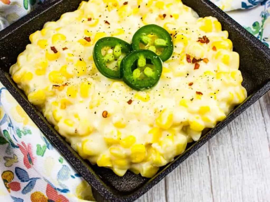 Image shows yummy creamed corn.