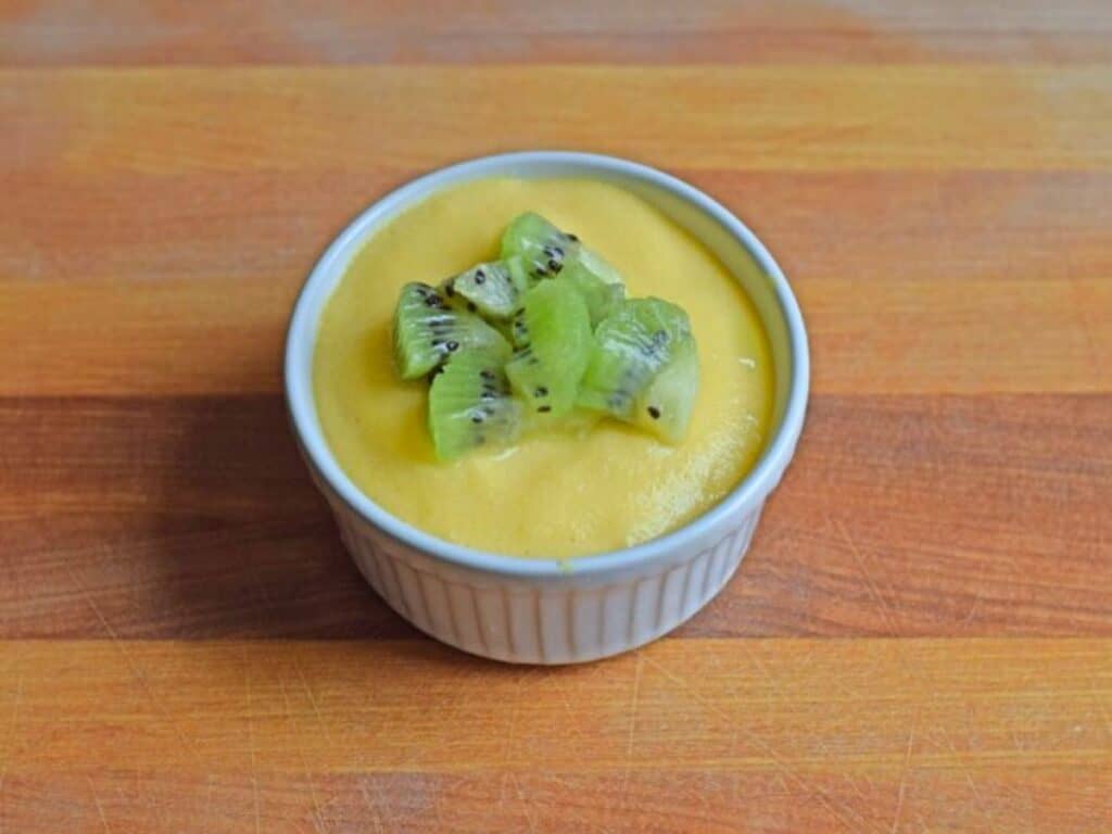 Image shows yummy mango custard.