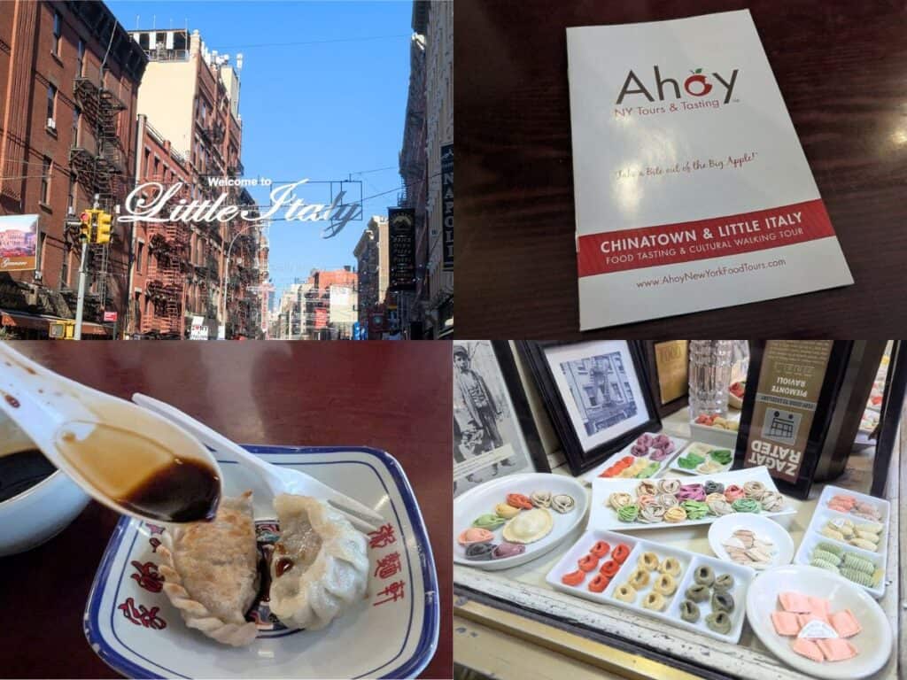 College shows four images from a food tour in New York City.